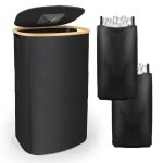 Poubelle tri s�lectif avec 2 bacs et couvercle grande poubelle � roulettes pour collecter les bouteilles ...