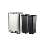 Poubelle tri s�lectif 40 l double compartiment 2 x 20l poubelle cuisine acier inox p�dales en m�tal anti ...