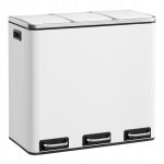 Poubelle de tri slectif - triple compartiment 54l (3 x 18l) acier inoxydable  pdale 61 x 315 x 555 ...