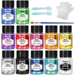 Poudre de mica - pigment rsine poxy 12 couleurs colorant en poudre mtallique pour la fabrication de ...