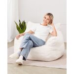 Pouf 92 cm avec accoudoirs souples et poche de rangement - vevor - fauteuil paresseux mousse  mmoire ...