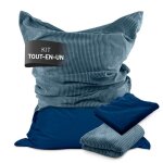 Pouf classic lumaland xxl set pouf g�ant xxl avec housse velours c�tel� et housse fauteuil canap� avec ...