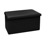 Pouf coffre de rangement pliabletabouret en pvc noir avec couvercle amovible - longueur 76 x profondeur ... Pouf coffre de rangement pliabletabouret en pvc noir avec couvercle amovible - longueur 76 x profondeur ...