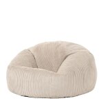 Pouf contemporain en velours côtelé - icon - kingston - 85cm x 50cm - pierre beige Pouf contemporain en velours côtelé - icon - kingston - 85cm x 50cm - pierre beige