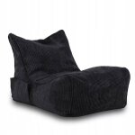 Pouf ecopuf vintage flavio en velours ctel - gris ii