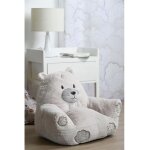 Douceur dint�rieur pouf enfant jules 45x45 cm - ours beige 100% polyester finitions brod�es