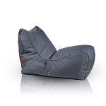 Pouf fauteuil chaise longue gris salon int�rieur et ext�rieur tissu imperm�able pochette et poign�e ecopuf ...