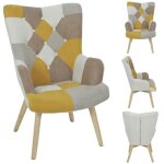 Fauteuil helsinki patchwork jaune
