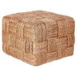 Pouf en jute beige 50 x 50 cm hosri