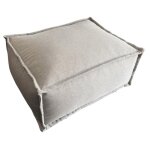 Pouf m�ridienne pour canap� modulable - effet lin - 80x60x38 cm - bananair - beige