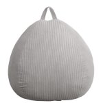 Pouf poire velours ctel dhoussable - 80x70 cm bananair gris clair