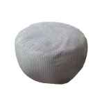 Pouf relaxdays cord h x d : 25 x 35 cm rembourrage en polystyr�ne coussin de sol rond pouf gris clair ...