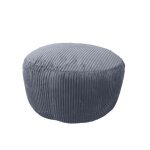Pouf relaxdays cord hxd : 25 x 35 cm remplissage en polystyr�ne coussin de sol rond tabouret pouf gris ...