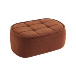 Pouf. repose - pieds pour chauffeuse 1 place boni bouclette textur�e terracotta l 91 x p 63 x h 40cm ...