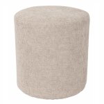 Pouf / repose - pieds rond d. 32 cm en tissu maille taupe ? joel meubletmoi