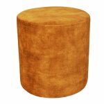 Pouf / repose - pieds rond d. 32 cm en velours jaune moutarde ? joel meubletmoi