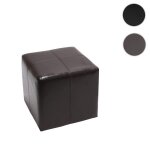 Pouf d� tabouret onex cuir 36x36x36cm ~ marron