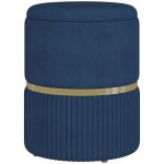 Pouf tabouret repose - pied homcom coffre de rangement en velours ctel design moderne 36 x 36 x 44 ...