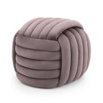 Pouf tress� en velours 53 cm nilo rose poudr�