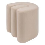 Pouf en velours coloris beige - longueur 395 x profondeur 395 x hauteur 405 cm