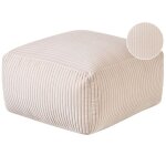 Pouf en velours c�tel� beige 50 x 50 x 30 cm mukki