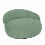Pouf xxl d�houssable en velours c�tel� - 110 x 100 cm - bananair - vert for�t