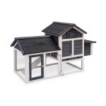 Poulailler en bois anthracite galinette - 3 poules - cage  poule avec enclos