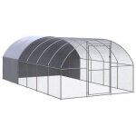 Poulailler enclos cage poules dext�rieur 3 x 6 x 2 m acier galvanis� argent 02 0044013