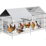Poulailler enclos extrieur volire cage pour animaux avec serrure armature acier galvanis poulailler ...
