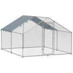 Poulailler - pawhut - porte verouillable - 10 - 15 poules - b�che imperm�able et anti - uv - en acier ...