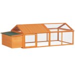 Poulailler pour poules - pawhut - avec nichoir - porte et toit ouvrable - pour 4 et 8 poules - en bois ...