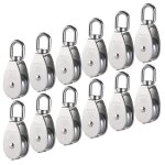 Poulie inox 304 avec crochet pivotant lisse capacit 77lbs / 35kg pack de 12 pices pour cble et corde ...