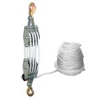 Poulie de palan � corde de 2000 kg - acier galvanis� - 8 poulies - levage 24m - corde de nylon r�sistant ...