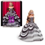 Poup�e barbie - barbie - hrm58 - 65�me anniversaire - noir et blanc - boucles doreilles saphir