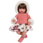 Poupe bb - guca - tatiana - 46 cm - cheveux bruns - jupe papillons