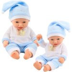 Poupe bb - leantoys - poupon leantoys - pyjama bleu - bonnet et pompon -  partir de 3 ans