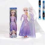 Poupe elsa fashion rose la reine des neiges + montre lcd la reine des neiges offerte
