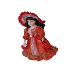 Poupes fminines lgantes en porcelaine de 30 cm personnages en robe de princesse rouge