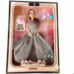 Poupe - kikoucat - fashion girl angel beauty - robe grise - 29 cm - cadeau idal