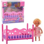 Poup�e - leantoys - mini poup�e en pyjama - lit rose - 2 pi�ces - pour enfants de 3 � 10 ans