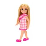 Poup�e - mattel - chelsea - blonde - robe � carreaux - 13 cm