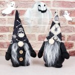 Poupe naine - dcoration halloween - crne noir et blanc - tissu doux - symbole de chance