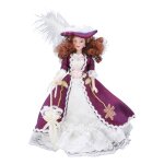 Poupe en porcelaine victorienne jupe violette et chapeau dcoration de maison de poupe 1 / 12