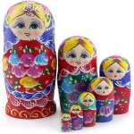 Poup�es russes gigognes matriochka en bois ensemble de 7 pi�ces jouets faits main