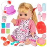 Poupon 30 cm - kinderplay - mimi baby doll kp2016 - voix maman / papa - yeux dormeurs - accessoires de ...
