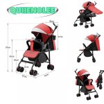 Poussette pour 0 - 4 ans - 4 roues - rouge - avec cotons et moustiquaire - facile � ranger avec les deux ...