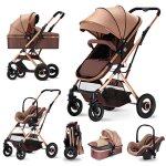 Poussette 3 en 1 bébé combinée kitytety - avec nacelle / siège auto 0 + / putter double sens - jusquà ... Poussette 3 en 1 bébé combinée kitytety - avec nacelle / siège auto 0 + / putter double sens - jusquà ...