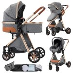 Poussette 3 en 1 magic zc poussette bebe poussette cosy voyage avec sac � main jusqu� 15kg 0 - 3ans harnais ...