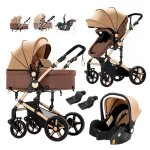 Poussette 3 en 1 magic zc poussette combine bebe 0 a 3 ans poussette de luxe poussette pliable automatique ...