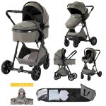 Poussette 3 en 1 magic zc poussette pousette trio 3 en 1 pousette avec grand panier avec habillage pluie ...